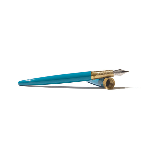 Printmaker's Teal Brush Fountain Pen