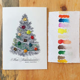 Painty Christmas Card - Bright Pine