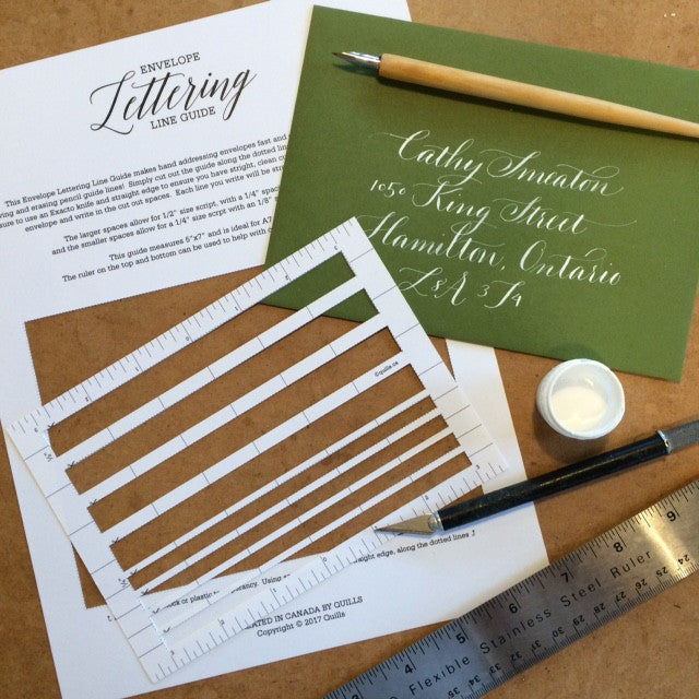Free Envelope Lettering Line Guide - Quills