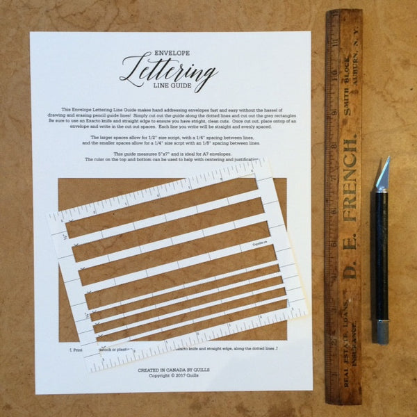 Free Envelope Lettering Line Guide - Quills
