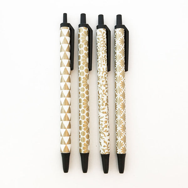 Set of 4 - Gold & Ivory - Quills